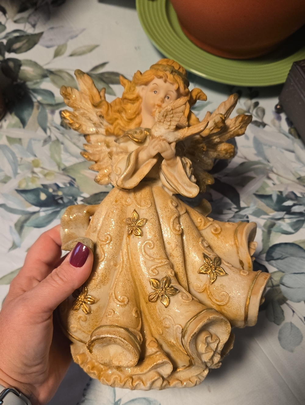 Gold Angel Figurine Decorative Accent